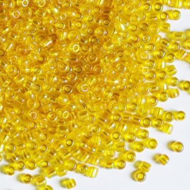Imagem de Contas amarelas de 4 mm para fabricação de joias 200 gramas, cerca de 3380 peças, 6/0 contas de artesanato de vidro para fazer brincos, pulseiras, pingentes, joias de cintura, contas de sementes