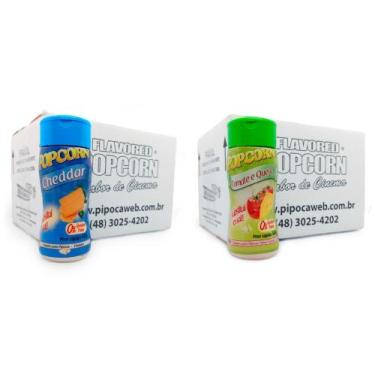 Imagem de Temperos Pipoca 24 Frascos - 12 Cheddar - 12 Tomate E Queijo - Flavore