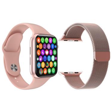 Imagem de Kit 1 Smartwatch W34 S Android Ios + 1 Pulseira Extra Rosa