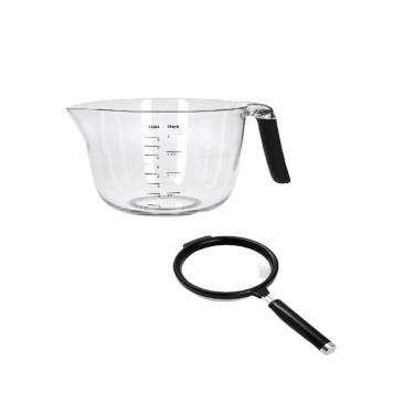 Imagem de Kit Jarra Medidora 2l E Peneira Aço Inox Preto Kitchenaid