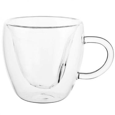 Imagem de Conjunto De Xícaras Para Café Dynasty Coffee Time Em Borossilicato 80ml 2 Peças Transparente