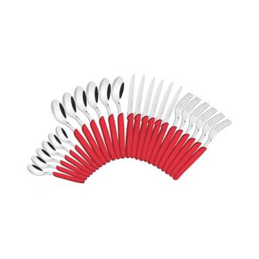 Imagem de Faqueiro Em Aço Inox E Cabo Polipropileno 24pçs Carmel Carmín-médio - Tramontina