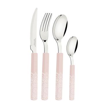 Imagem de Faqueiro Bliss Com Lâminas Em Inox E Cabos De Polipropileno Linho 16pçs - Tramontina