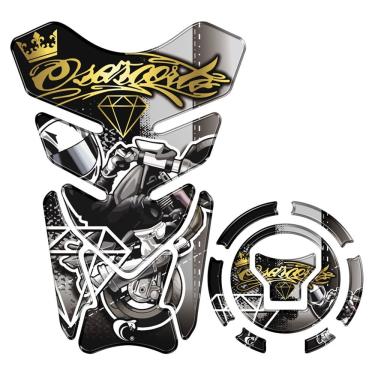 Imagem de Kit Protetor Tanque Adesivo Moto Honda Acima 2018 Dourado Cor Dourado