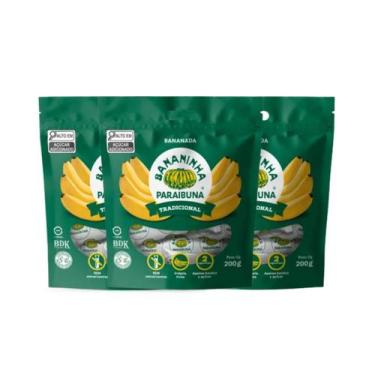 Imagem de Kit 3 Balas de Banana Tradicional 200g Bananinha Paraibuna