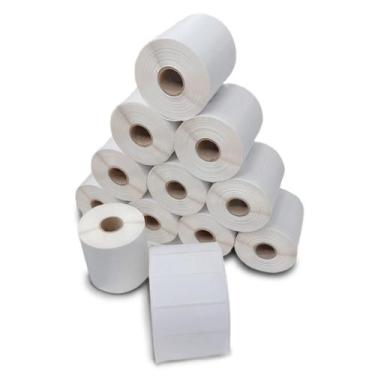 Imagem de Etiqueta Adesiva 80x30 Com 1 Coluna  12 Rolos  Couchê - 32m  11.628 Et