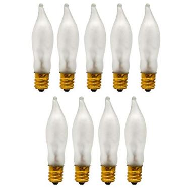 Imagem de The Dreidel Company Lâmpadas De Menorah Em Formato Chama Elétrica Branca Fosca (Pacote Com 9)