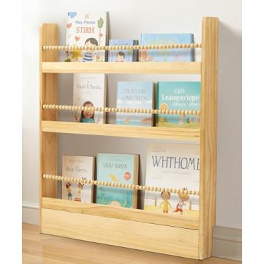 Imagem de SUMGAR Estante Infantil Para Quartos, Berçário, Estantes Livros, Criança, Bebê, Montessori, Quarto, Canto De Leitura, Organizador Madeira Crianças, Prateleira Meninos E Meninas, Creche, 3 Níveis