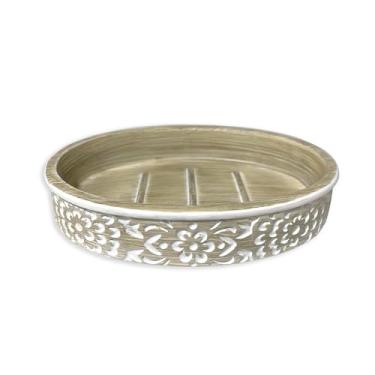 Imagem de Zahari Home Saboneteira De Resina Regal - Suporte Para Barra Chuveiro Banheiro, Bandeja Protetora Pia, Parede Ou Balcão, Decoração Banheiro E Recipiente Esponja