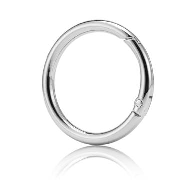 Imagem de DEVPSISR 15 Peças De Anéis Mola Gatilho Redondos, Anel Chaveiro Metal, Mosquetões Redondos Para Chaveiros, Fivelas, Bolsas, Carteiras (Dourado, 1") (Prata, 3/4")