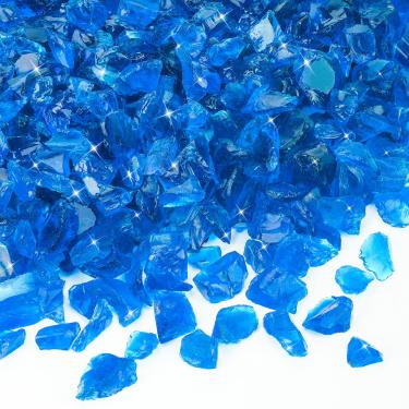 Imagem de Mr. Fireglass – Vidro de fogo reciclado para conjuntos de fogões de gás de lareira, de propano ou natural, 3 kg, turquesa