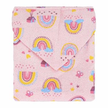 Imagem de Toalha Estampada com Capuz sem Forro 70 cm x 70 cm Bublim, Arco Íris R