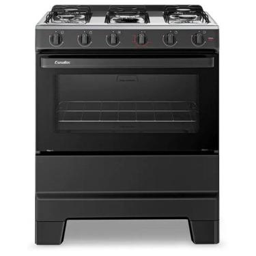 Imagem de Fogão Esmaltec Ideal Pop 5 Bocas Manual Mesa Aço Inox, Preto