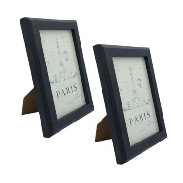 Imagem de 2 Porta-Retratos Decorativo Paris 10x15 cm – Moldura Preta Minimalista – Ideal para Sala, Quarto, Escritório ou Presente Criativo
