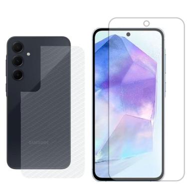 Imagem de Película Hidrogel + Adesivo Fibra De Carbono Para Samsung Galaxy A55 5g - Transparente