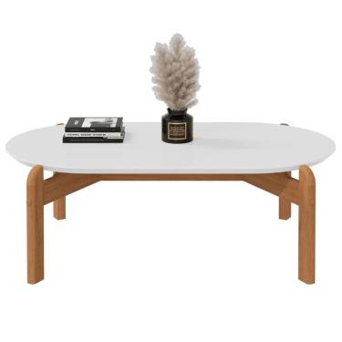 Imagem de Mesa De Centro Oval Colombo Branco Cedro