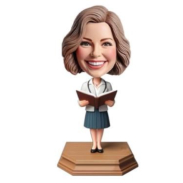 Imagem de Educador Médico Bobblehead Feito à Mão a partir de Foto para Esposas Aspirantes de Saúde, Colegas, Estudantes, Honras, Ternos de Compartilhamento de Conhecimento Médico, Decoração de Clínica