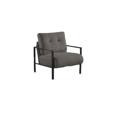 Imagem de Poltrona Roma Veludo Cinza - Ferreira Estofados