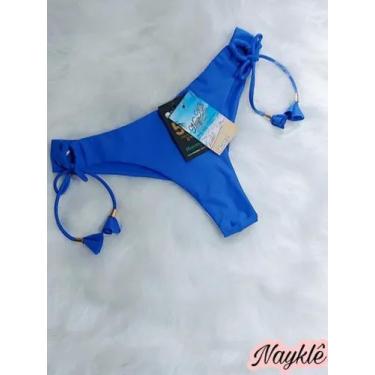 Imagem de Calcinha De Biquíni Fio Duplo - Nayklê Moda Praia , Azul royal, GG