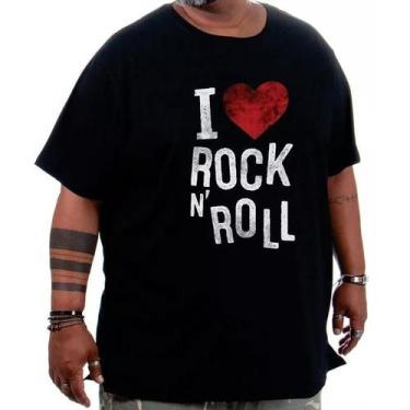 Imagem de Camiseta Plus Size Masculina Estampa I Love Rock - G1 ao G4 - Az Store