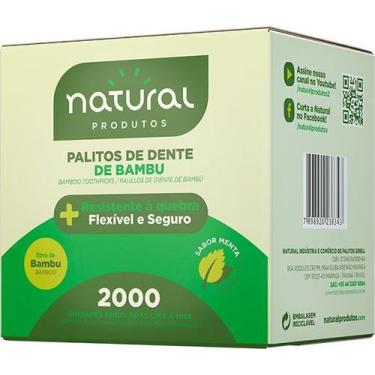 Imagem de 16.000 Palito De Dente Bambu Menta Embalado Sachê - Natural
