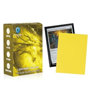 Imagem de Lightning Yellow Dual Matte Card Sleeves, Katomula Card Sleeves for MTG, Standard Card Sleeve for MTG, PKM, Flesh & Blood