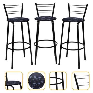 Imagem de Kit 3 Banquetas Itagold Florida Top Alta Cozinha Americana Balcão Itag