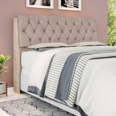 Imagem de Cabeceira Box Queen Isis Amarula Com Capitonê Bege