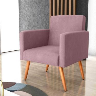 Imagem de Poltrona Para Decoração Sara Veludo Turkey Rosa
