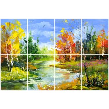 Imagem de HIRESC Pacote com 8 painéis acústicos artísticos de espuma de parede à prova de som, painéis absorventes de som de 112 x 81 cm, bloqueador de som decorativo, tratamento acústico para estúdio de