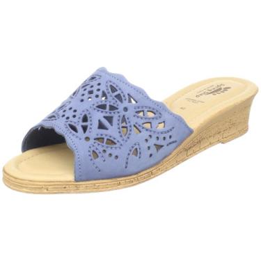 Imagem de Sandálias femininas de salto anabela fashion Spring Step ESTELLA, Azul, 5.5-6