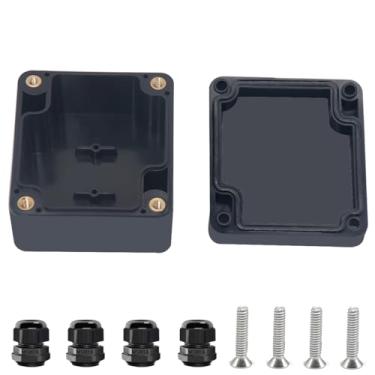 Imagem de Otdorpatio Project Box ABS Preto Caixas Elétricas IP67 Caixa Impermeável Externa Caixa de Junção Eletrônica Caixa de Alimentação com Glândulas de Cabo para Projeto DIY 2,5 x 2,3 x 1,38 polegadas (63 x