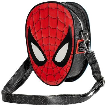 Imagem de Bolsa tiracolo Marvel Homem-Aranha vs. Venom que brilha no escuro - Entertainment Earth Exclusive, Vermelho