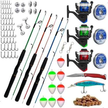 Imagem de Kit Pescaria Completa 3 Vara 3 Molinete + Itens - Summer
