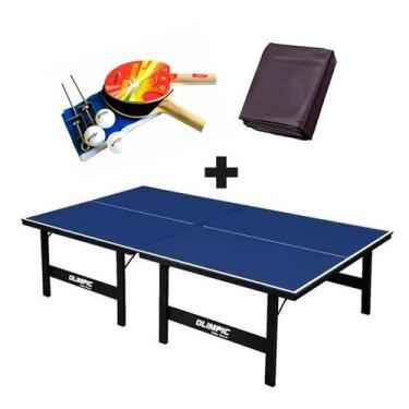 Imagem de MESA PING PONG MDP 12mm Olimpic 1014 + KIT Completo 5030 + Capa - Klop