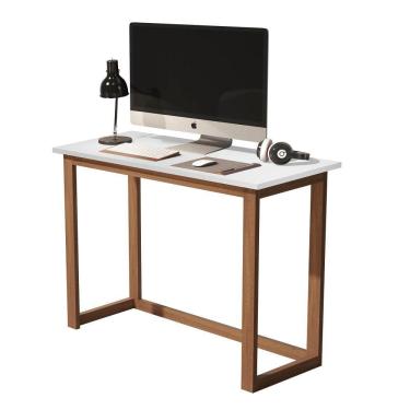 Imagem de mesa de estudo 90cm cavatele com pes de madeira branco