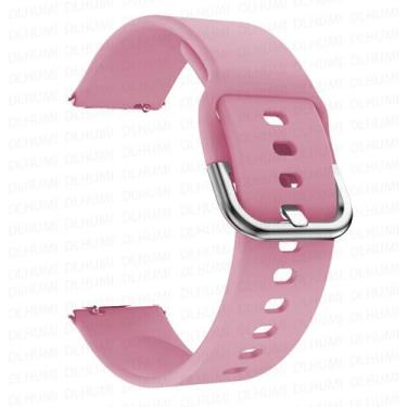 Imagem de Pulseira Pink de Silicone Fecho de Aço 20MM Compativel  Waatch3 Active
