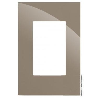 Imagem de Placa Para 3 Modulos Sem Suporte 4X2 - Recta Fendi Gloss - Blux Recta 