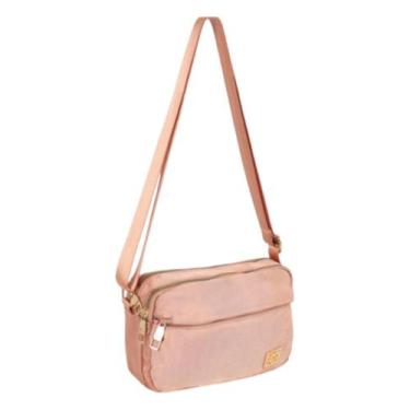 Imagem de Bolsa Feminina Tactel Transversal Divisórias Up4You Funcional, Pêssego