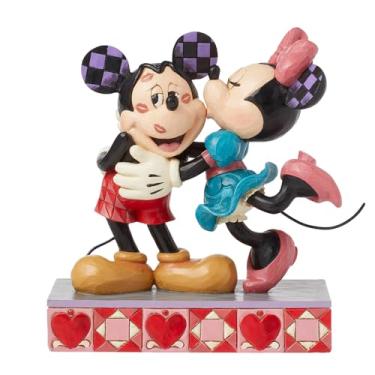 Imagem de Enesco Disney Traditions Estatueta Mickey e Minnie Kiss, preto e vermelho, família vermelha e preta