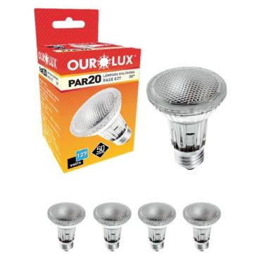 Imagem de 5 Lâmpadas Halógenas Ourolux PAR20 50W 127V E27 Cor da Luz 2800K Amare