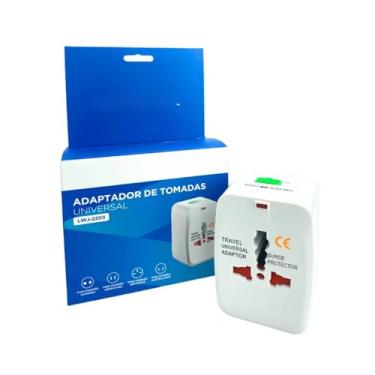 Imagem de Adaptador de Tomada Universal com USB e Plugues Retráteis para Viagens Internacionais Bivolt 250V