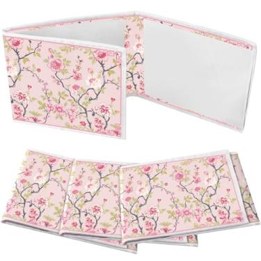 Imagem de Sonwyoung 4 Pack Chinoiserie Print Mahjong Card Sleeve Fit Large Print Size(6 1/8”x4 3/4”) Soft Printed Fabric Plastic Card Protector Holder Mahjong Gifts Accessory Scorecard Cover(Pink and Green)