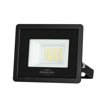 Imagem de Refletor Blumenau Led Tech Pro 30W Preto Bivolt 3000K Luz Amarela