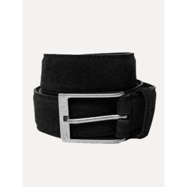 Imagem de Cinto Dudalina Masculino Couro Camurça Preto-Masculino