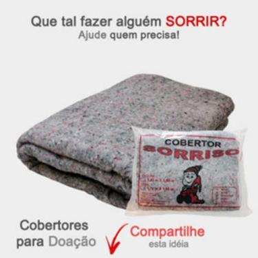 Imagem de Cobertor Popular Sorriso Kit 04 Unidades - 1.9m X 1.7m Ideal Doação - 