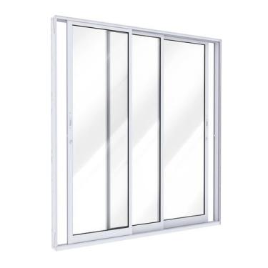Imagem de Porta de Alumínio de Correr Lateral 3 Folhas 215x150cm Lucasa Ideale B