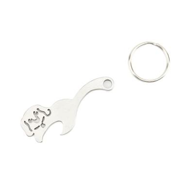 Imagem de TOPASION Abridor de garrafa de cerveja de aço inoxidável criativo chaveiro chaveiro chaveiro acessórios de anel (Cão)