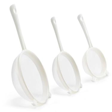 Imagem de Conjunto de coador de kefir, peneira de plástico não metálica de 3 tamanhos com malha fina para grãos de kefir, kefir de leite e quinoa - durável, grau alimentício e fácil de limpar