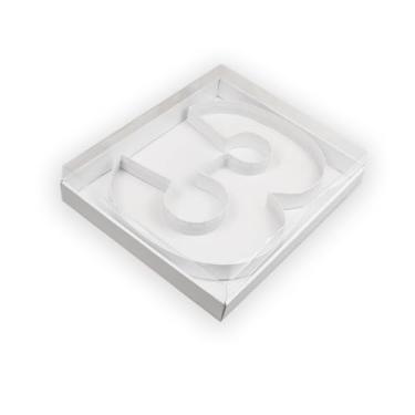 Imagem de Manoczy Caixa de papelão preenchível de 35,5 cm com tampa transparente, bandeja de presente vazada branca para aniversários, festas de aniversário e eventos (3)